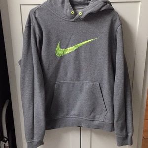 Large Nike hoodie -neon swoosh